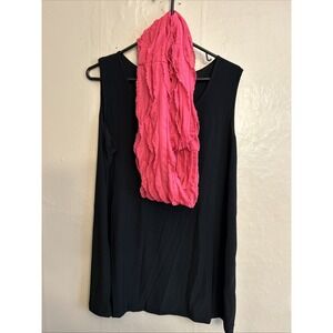 attitudes by renee 1 X Black Tank Top With 2 Infinity Scarves‎
